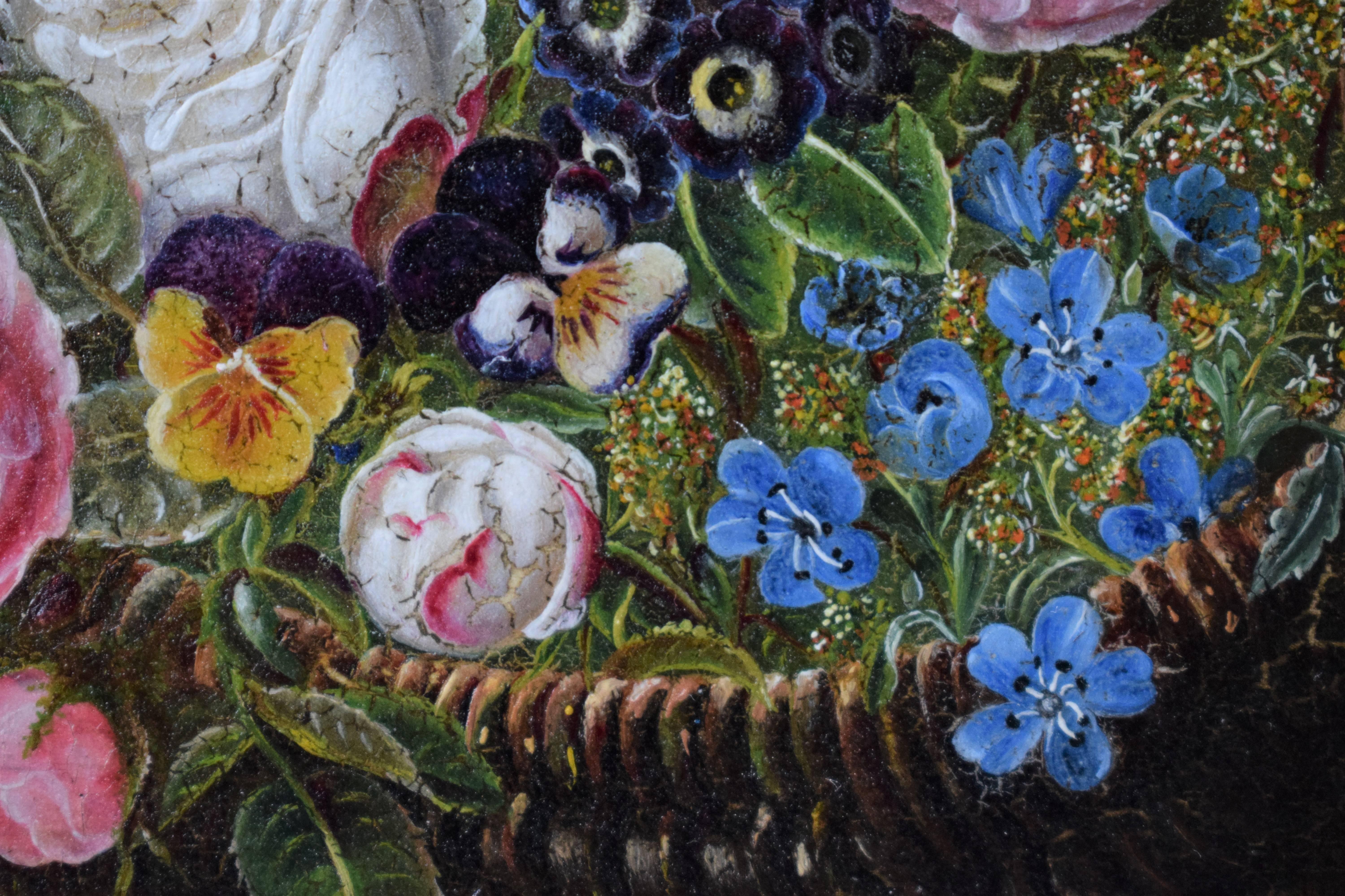 Other Mid-19th Century, Still-Life with Flowers, Oil Painting