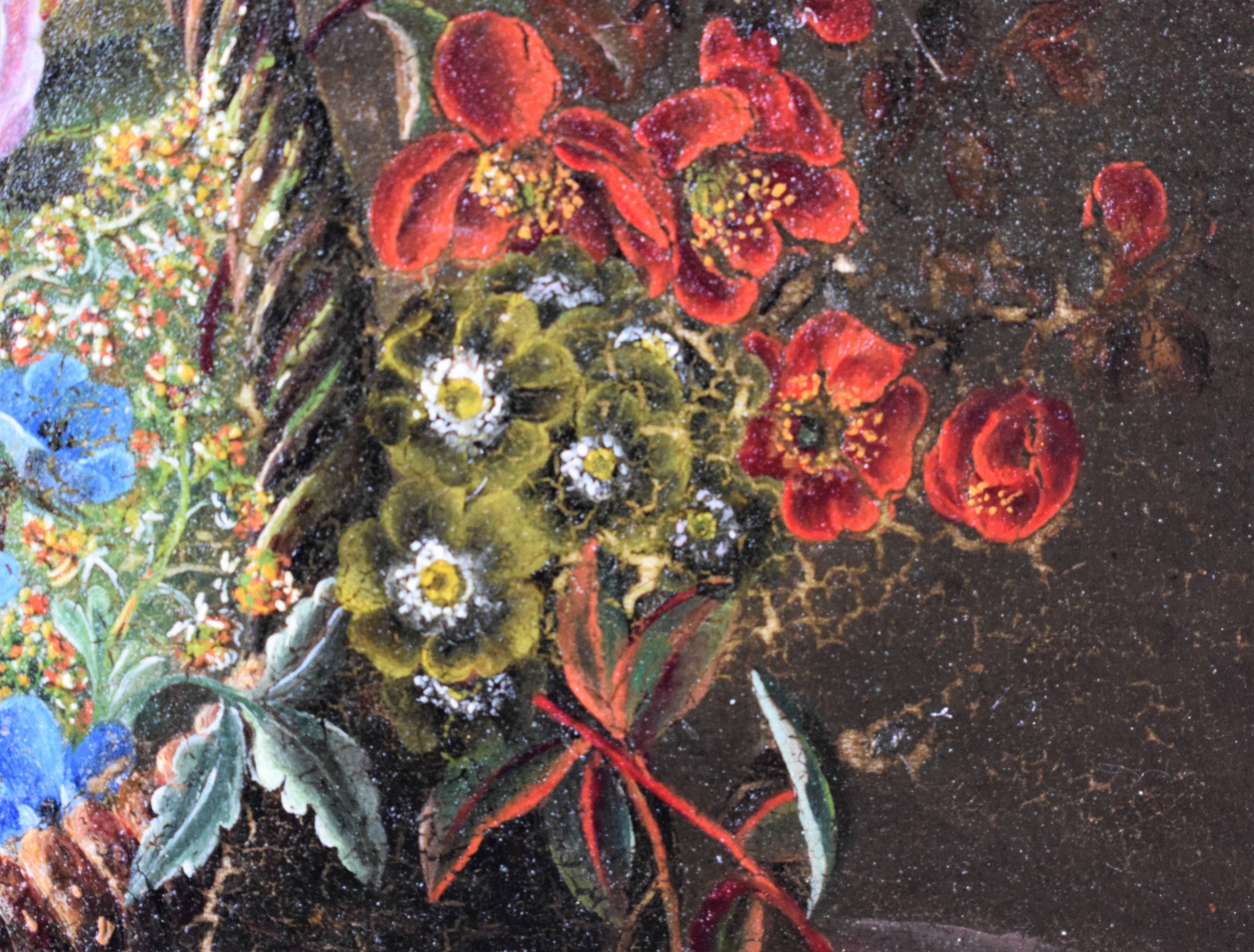 Danish Mid-19th Century, Still-Life with Flowers, Oil Painting