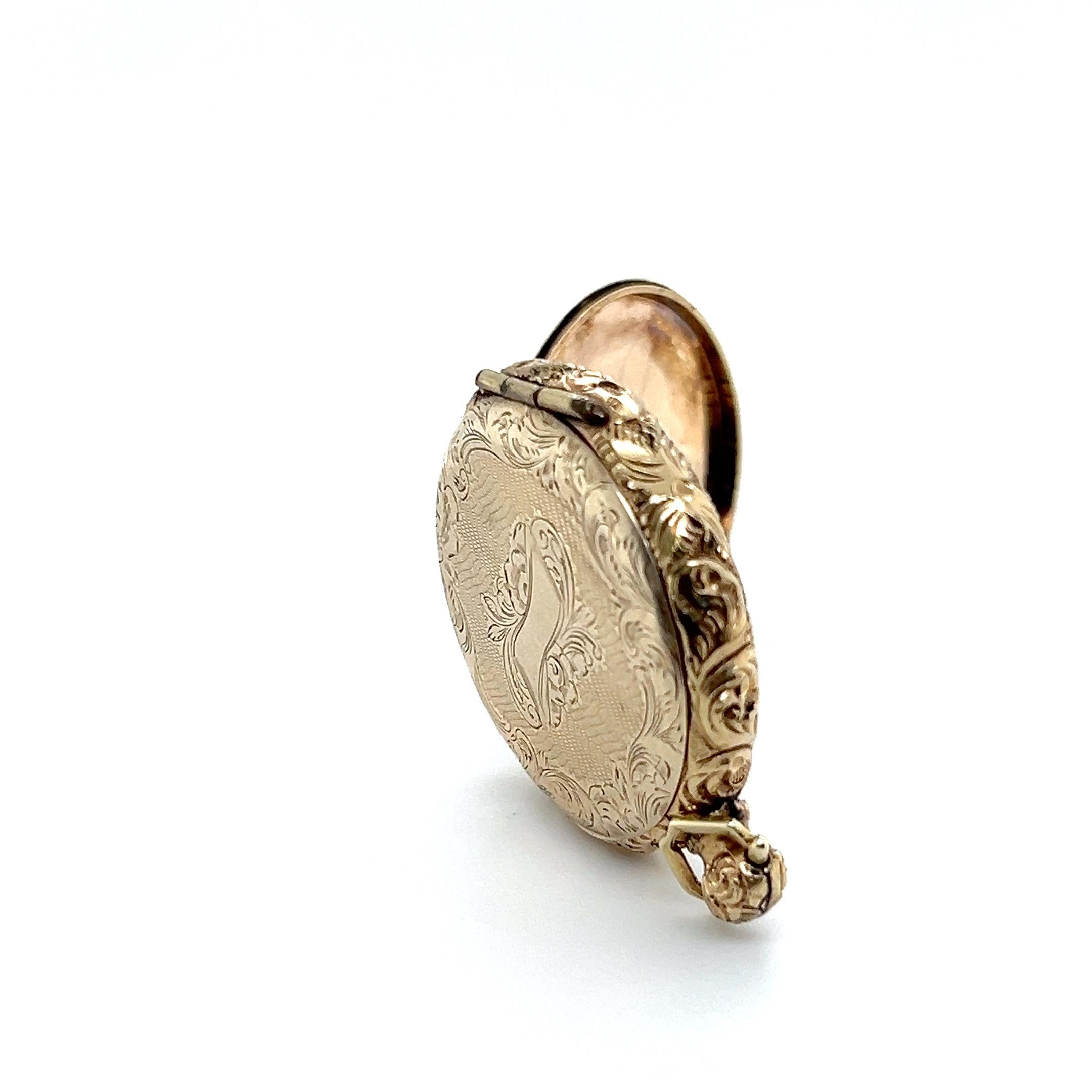 Mitte des 19. Jahrhunderts 10k Gelbgold Doppelseitige Medaille mit Daguerreotypie 1850s im Angebot 5