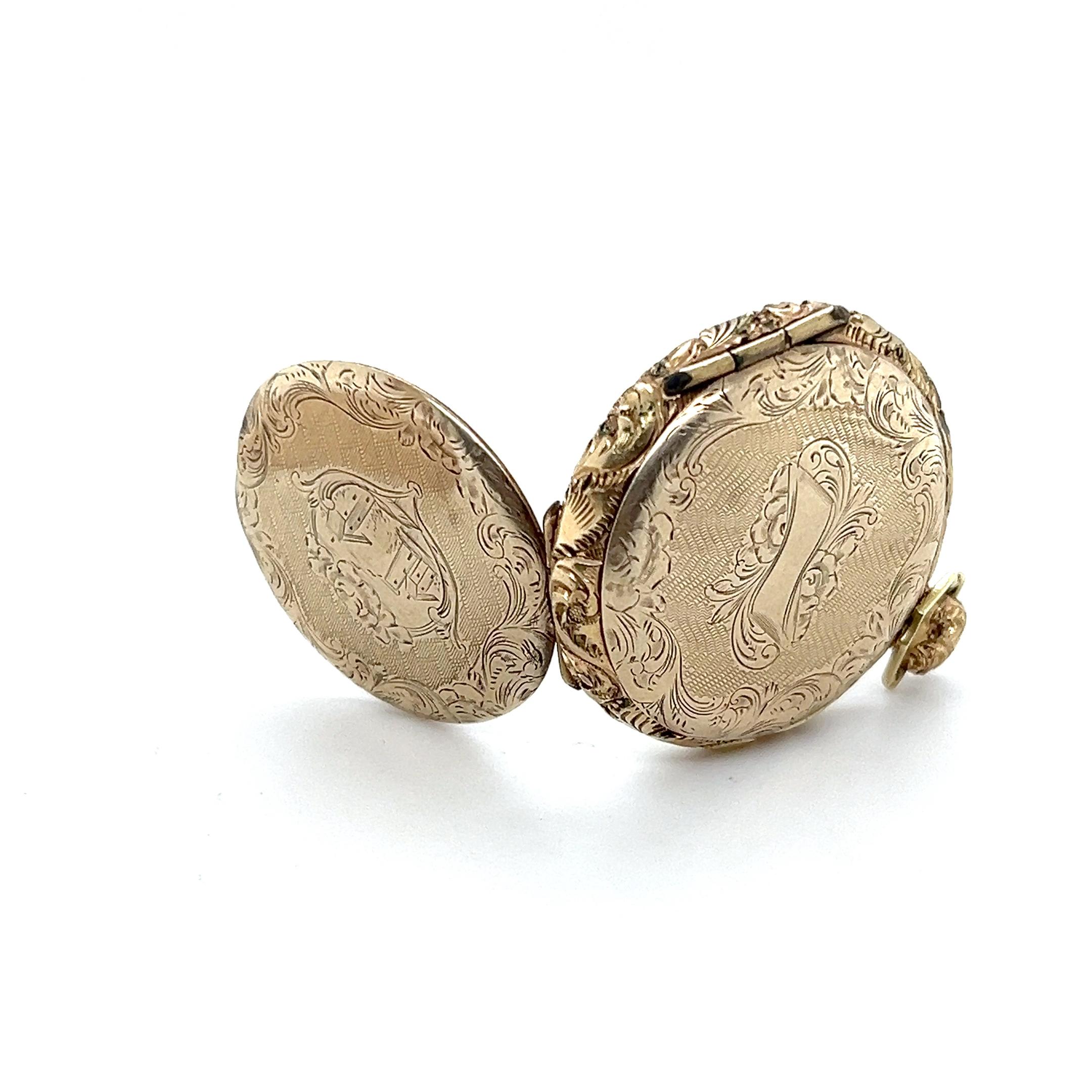 Mitte des 19. Jahrhunderts 10k Gelbgold Doppelseitige Medaille mit Daguerreotypie 1850s im Angebot 6