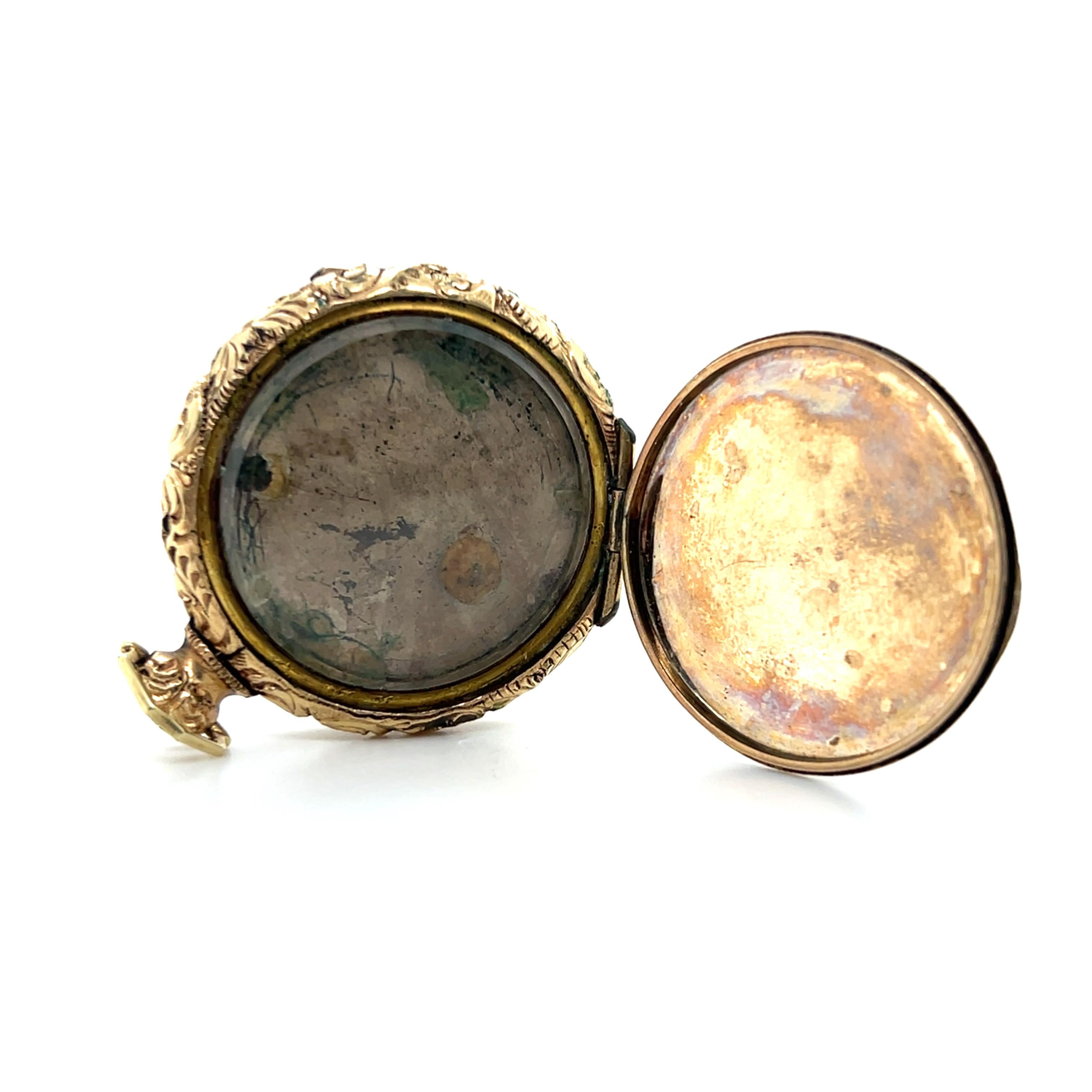 Mitte des 19. Jahrhunderts 10k Gelbgold Doppelseitige Medaille mit Daguerreotypie 1850s im Angebot 8