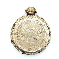 Mid 19th Century 10k Yellow Gold Double-Sided Locket with Daguerreotype 1850s
