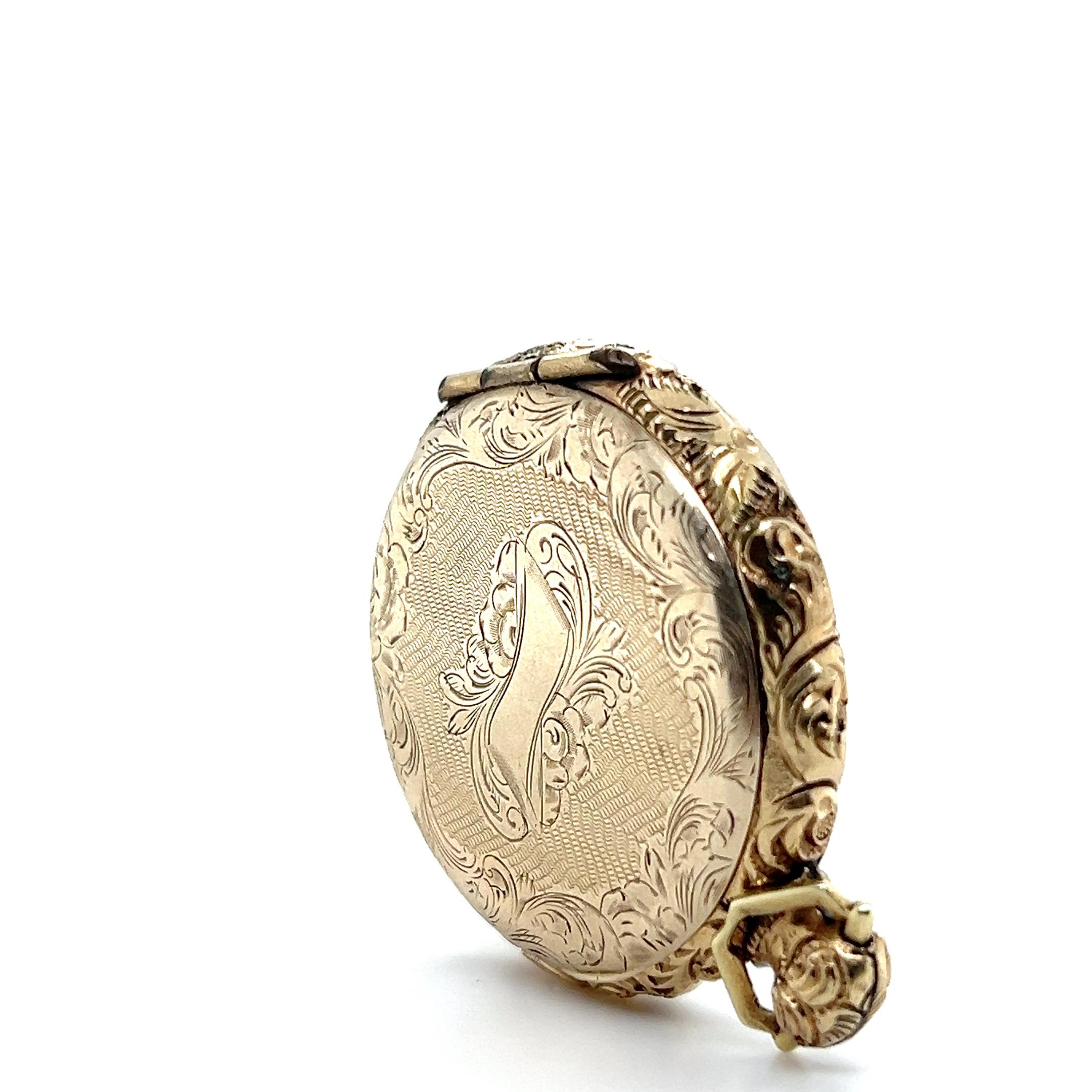 Mitte des 19. Jahrhunderts 10k Gelbgold Doppelseitige Medaille mit Daguerreotypie 1850s im Angebot 3