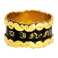 Mid-19th Century 18 Karat Gold Mourning Band