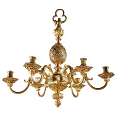 Mid-19th Century 6-Light Chandelier in Mazarin Style