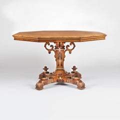 Mid-19th Century Amboyna Octagonal Centre Table