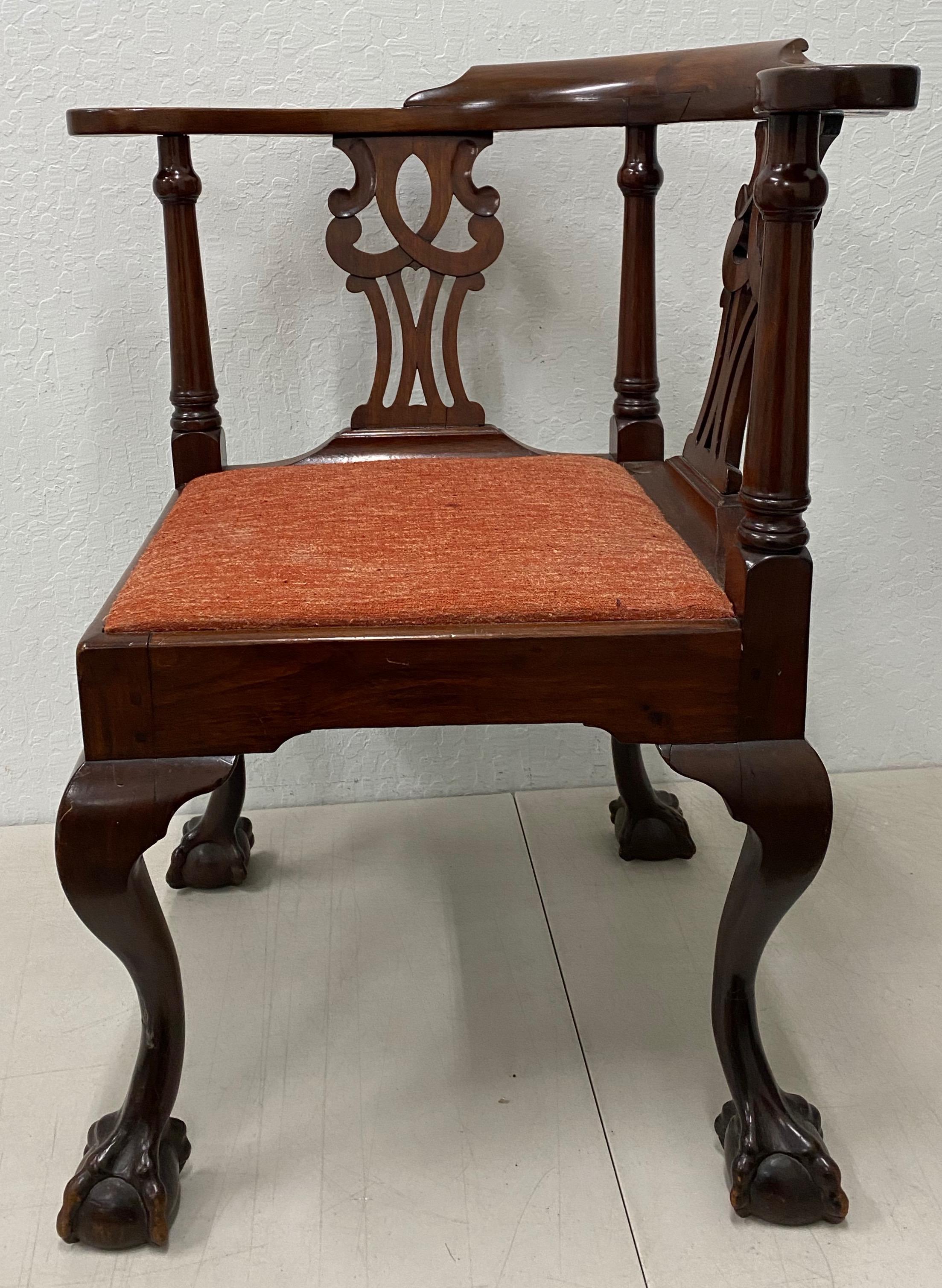 antique chippendale corner chair