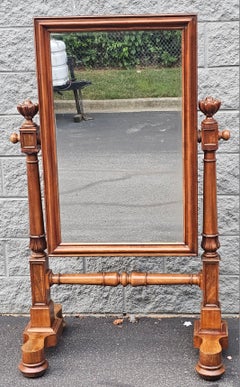 Mid 19th Century American Empire Mahogany Cheval Mirror, Circa 1870s