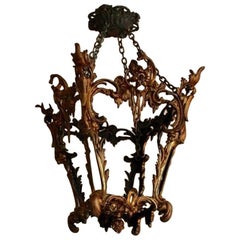 Mid-19th Century American Gilt Brass Lantern