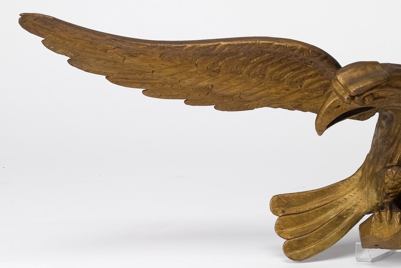 Wood Hand-Carved American Eagle, Mid-19th Century 