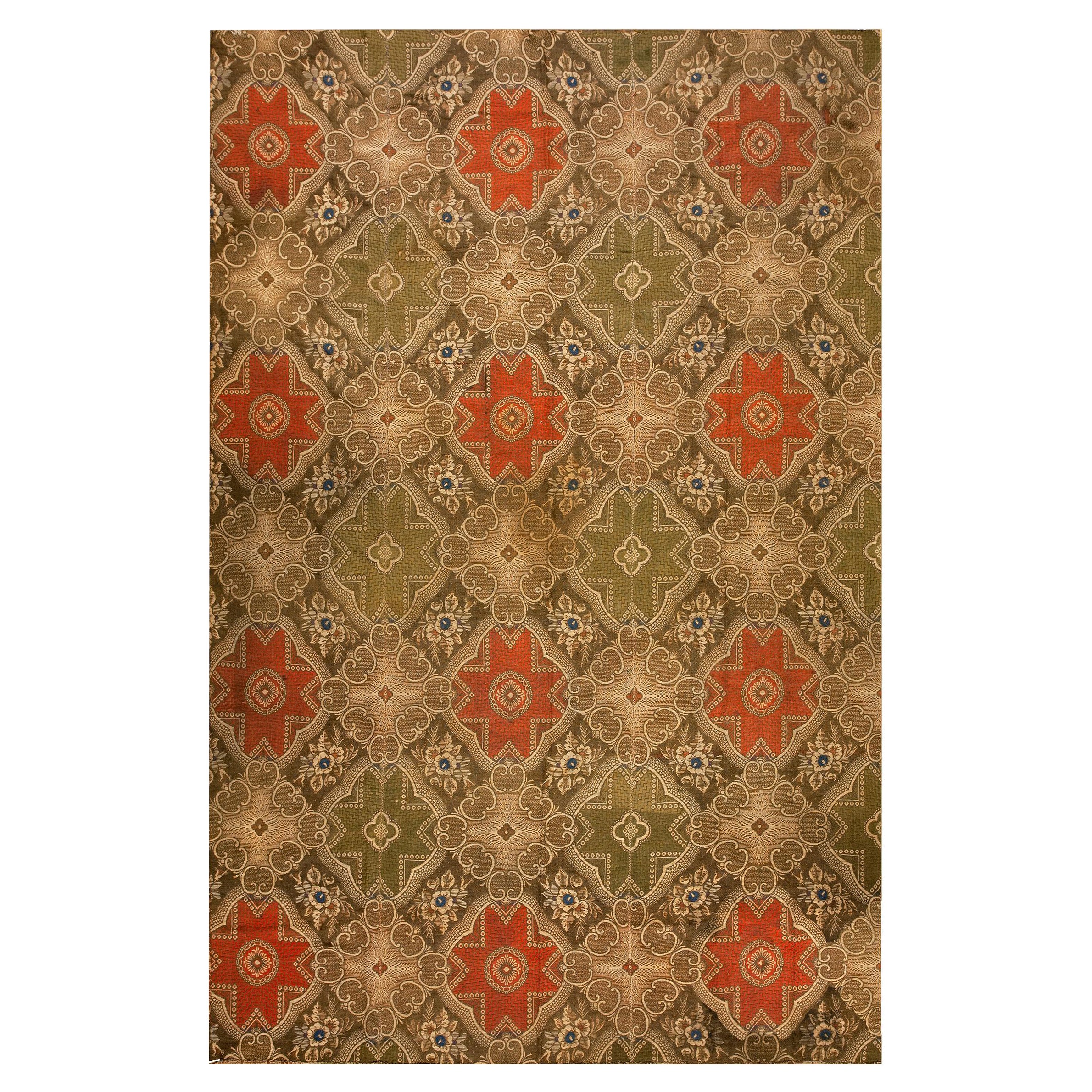 Tapis Ingrain américain du milieu du XIXe siècle ( 8' 2'' x 12' 9'' - 250 x 390 cm)