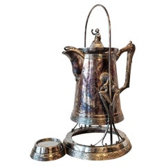 Mid-19th Century American Victorian Silver Plated Pitcher on Stand