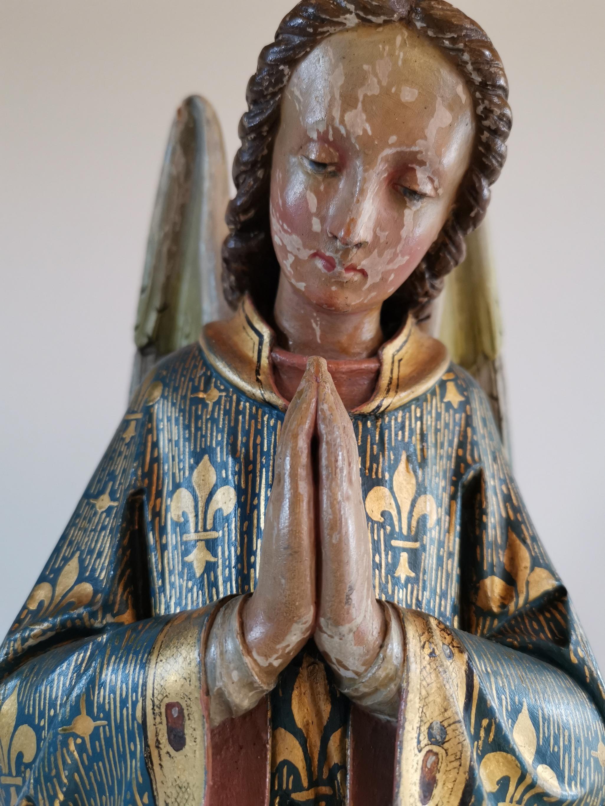 Carved Mid 19th Century Angel Sculpture