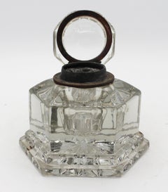Mid-19th Century Anglo-French Mold & Cut Glass Inkwell