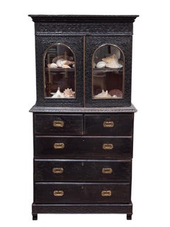 Mid 19th Century Anglo-Indian Carved Two-Part Campaign Chest