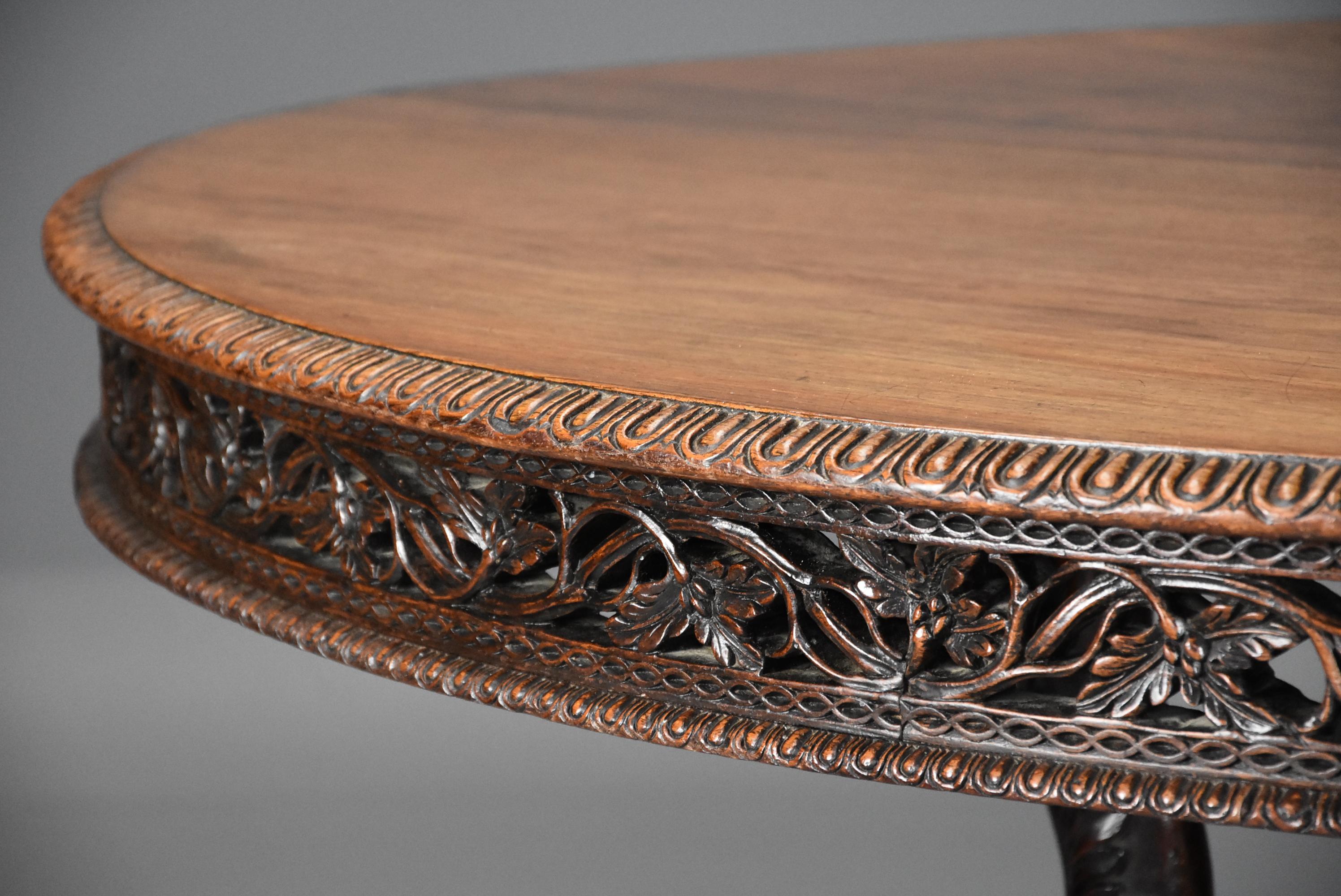 Mid-19th Century Anglo Indian Padouk Oval Centre Table with Superb Faded Patina 3