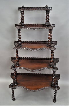 Mid-19th Century Anglo-Indian Padouk Whatnot