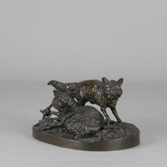 Mid 19th Century Animalier Bronze entiteld "Groupe de Renards" by P j Mêne