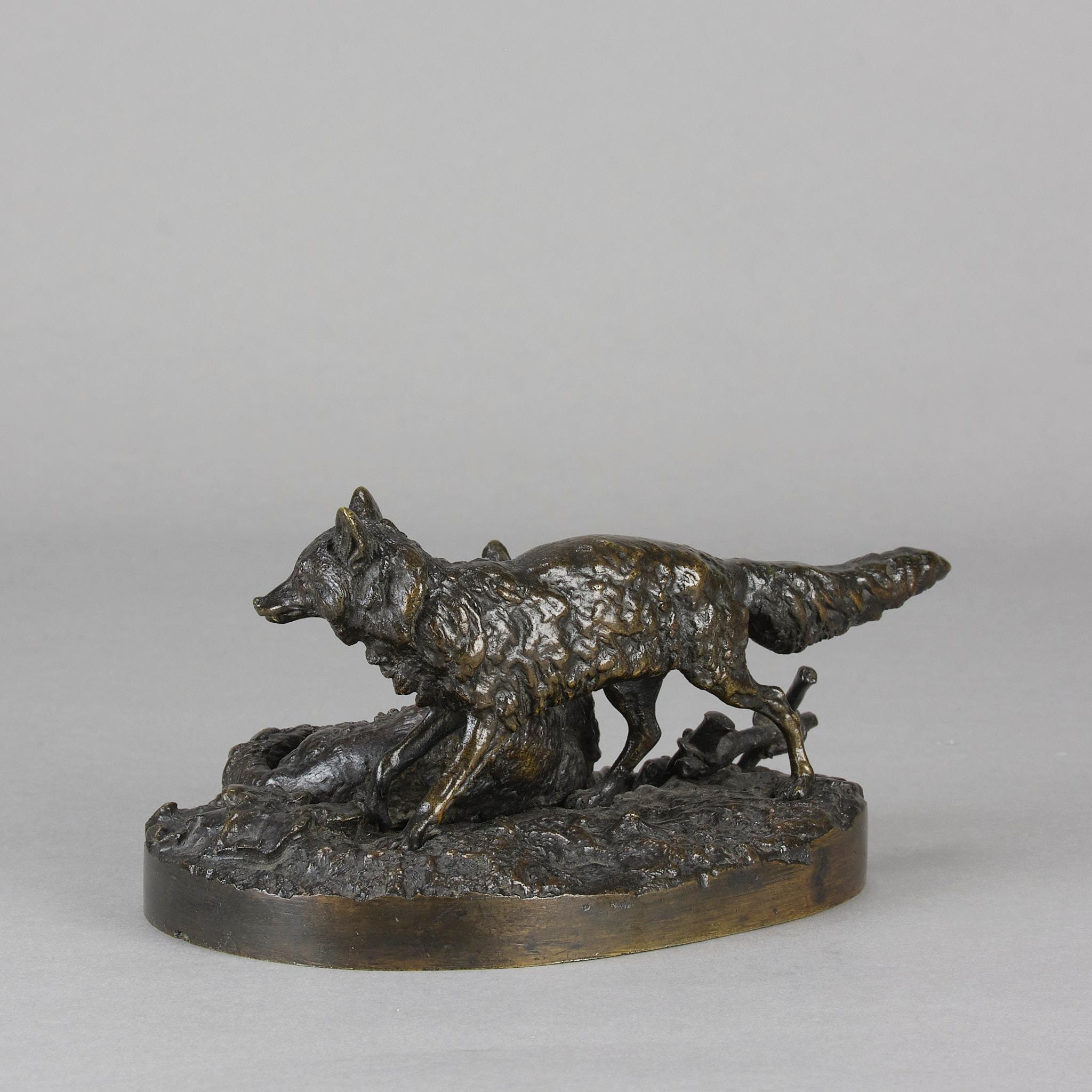 Francese Bronzo Animalier della metà del XIX secolo con titolo 
