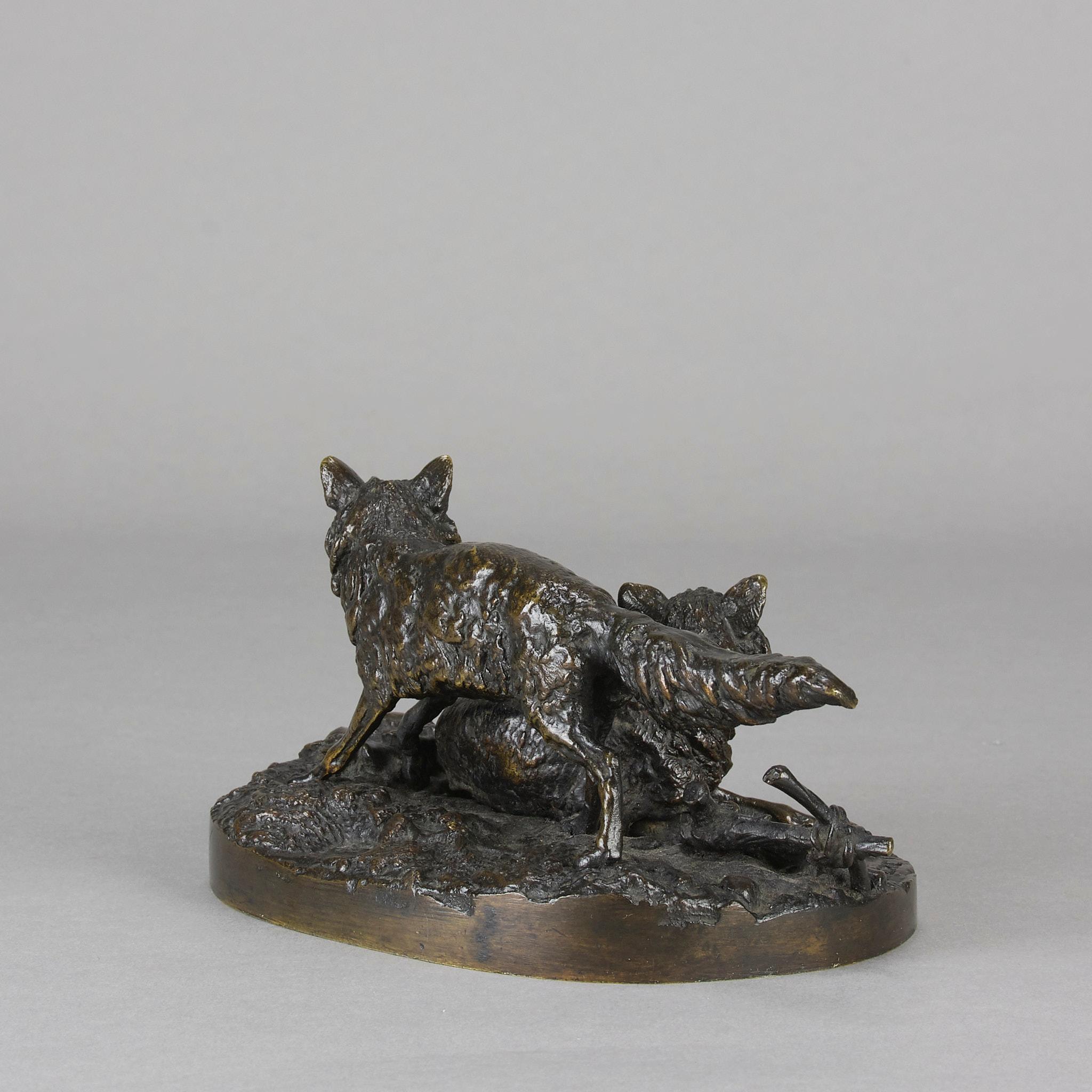 Bronzo Animalier della metà del XIX secolo con titolo 