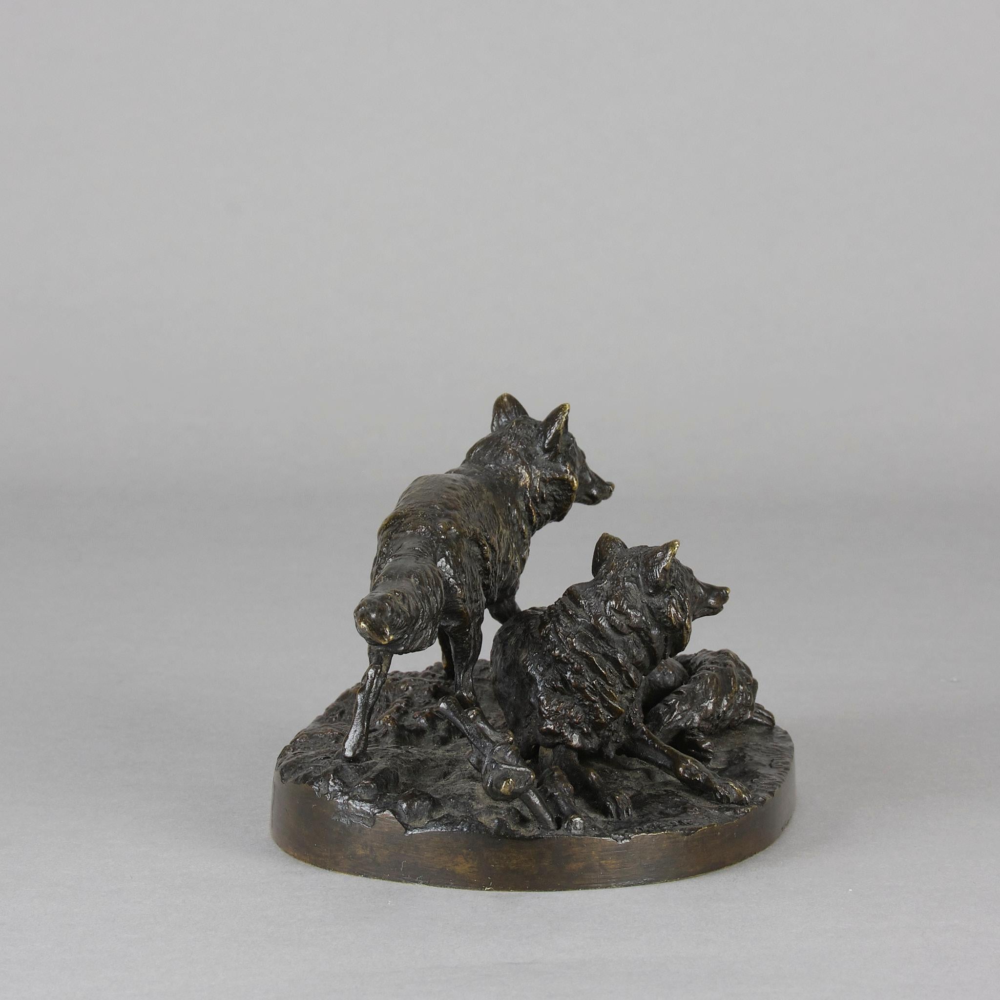 Fine XIX secolo Bronzo Animalier della metà del XIX secolo con titolo 