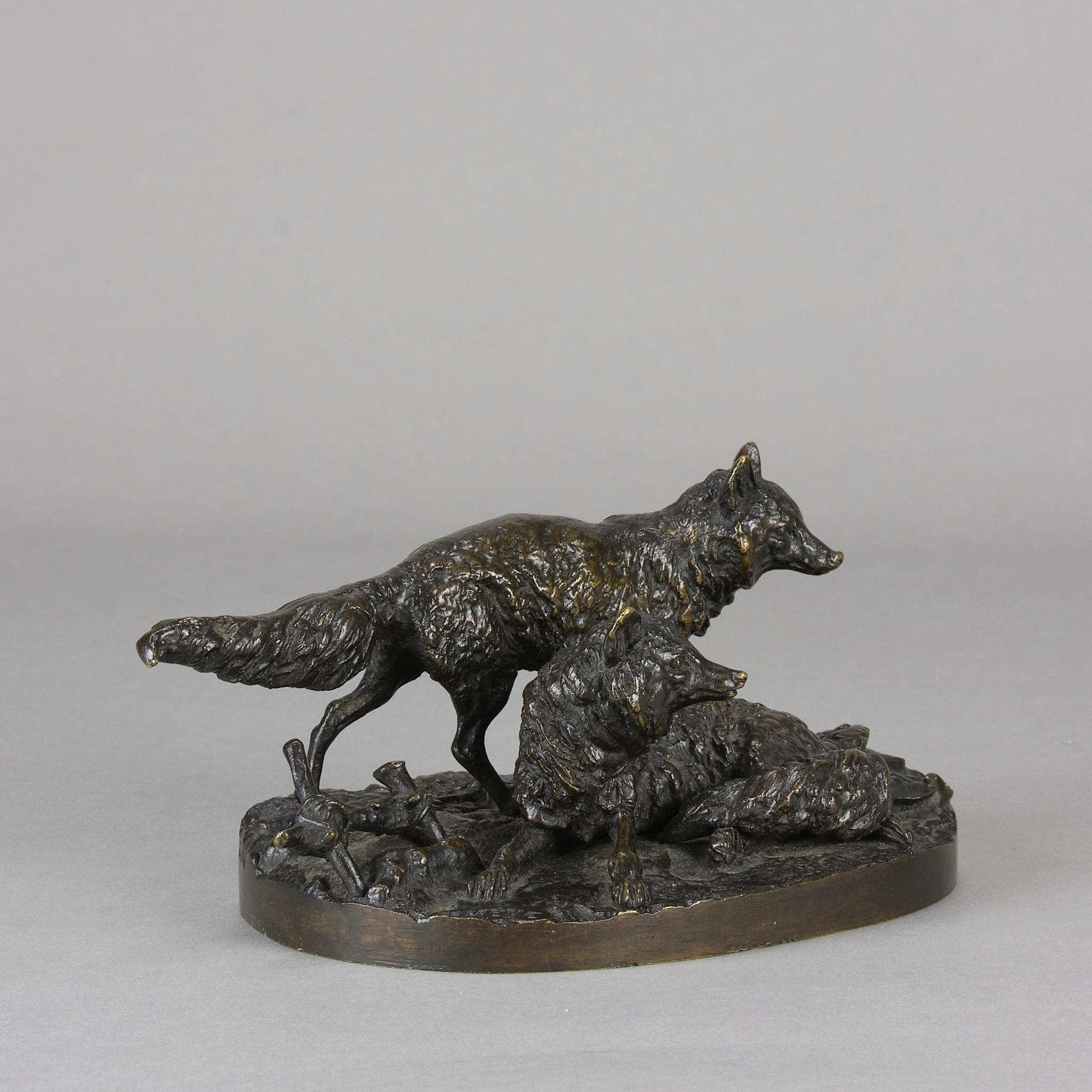 Bronzo Animalier della metà del XIX secolo con titolo 