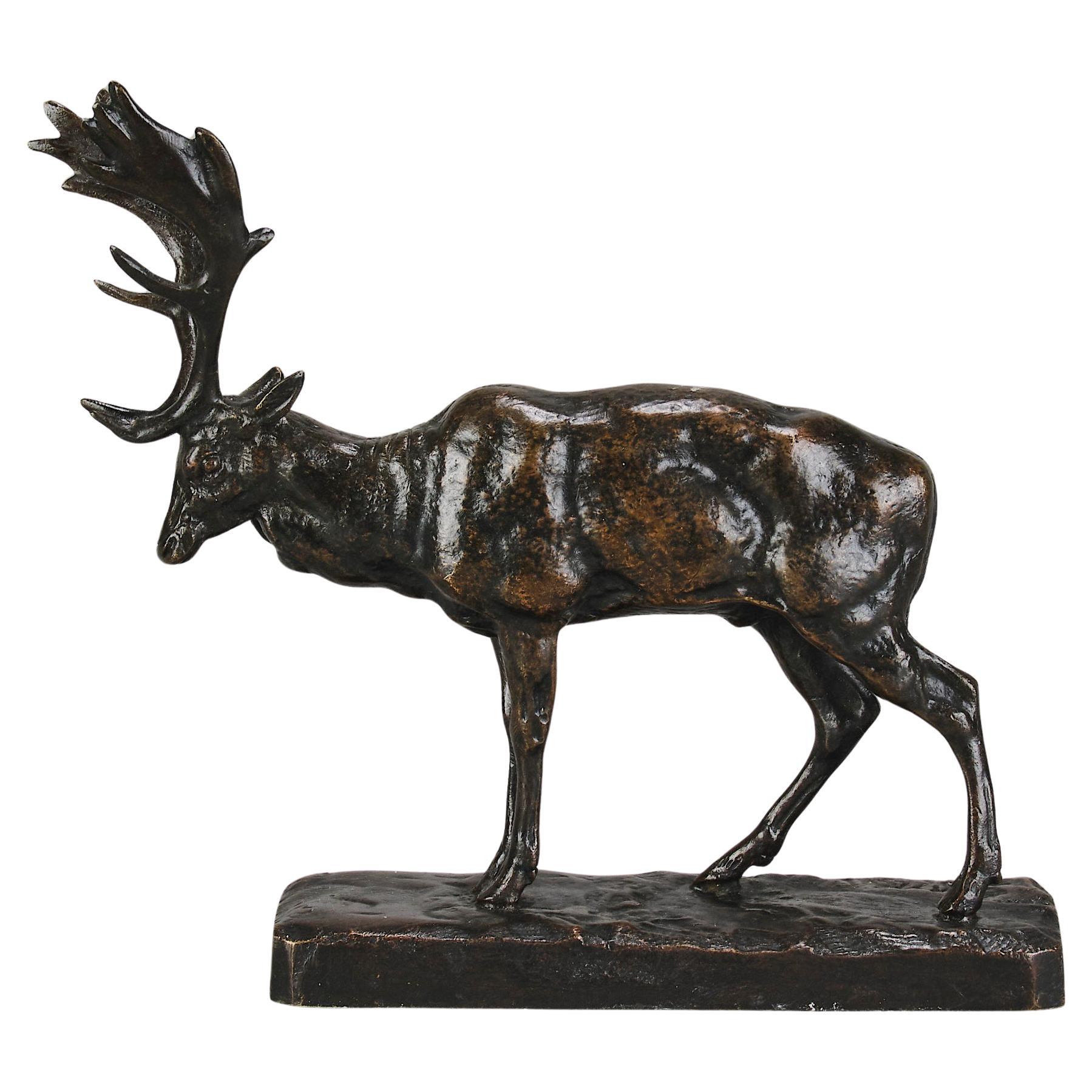 Mid 19th Century Animalier Bronze entitled "Daim" by Antoine Louis Barye For Sale