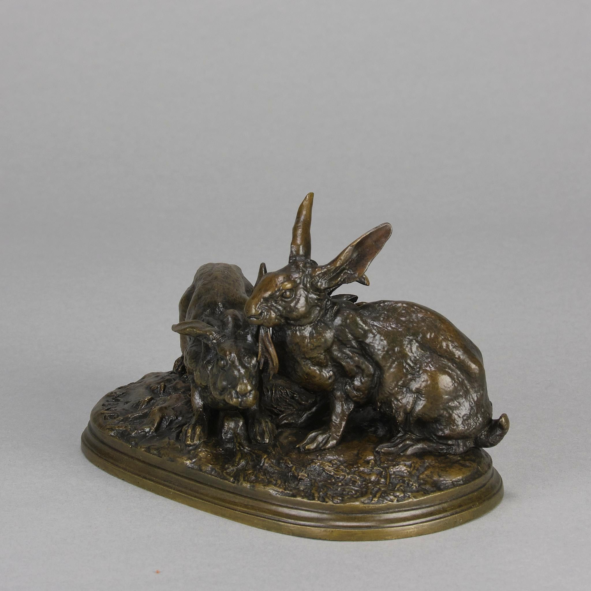 Bronze animalier du milieu du 19e siècle intitulé 