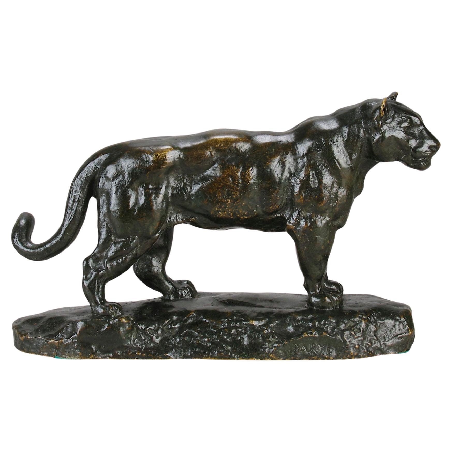Mid 19th Century Animalier Bronze entitled "Jaguar Debout" by Antoine L Barye