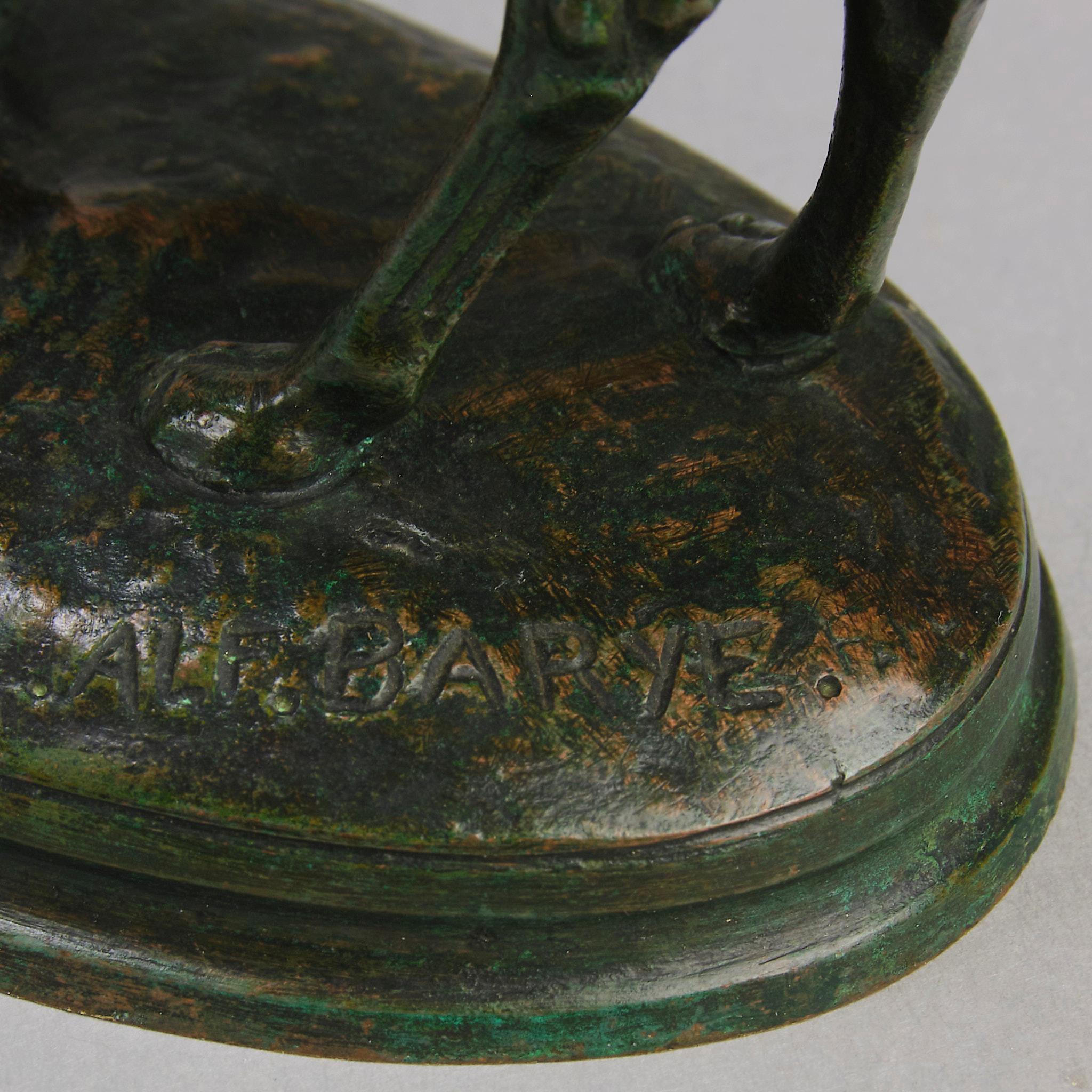 Escultura de bronce animalier de mediados del siglo XIX 