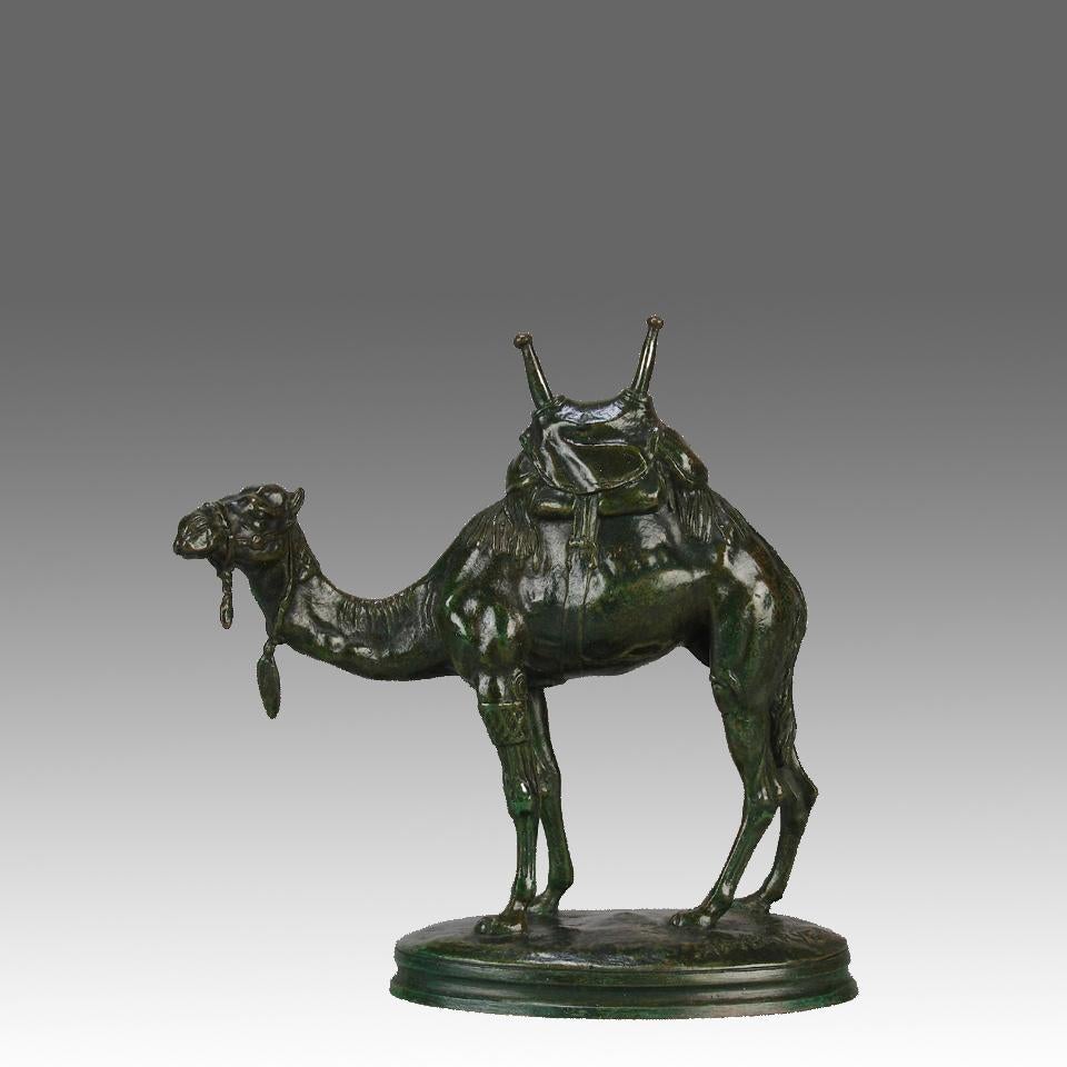 Fabuloso estudio en bronce animalier francés de finales del siglo XIX de un camello con su silla de montar, con buenos detalles en la superficie cincelada a mano y una rica pátina verde, firmado ALF BARYE

INFORMACIÓN ADICIONAL
Altura:              
