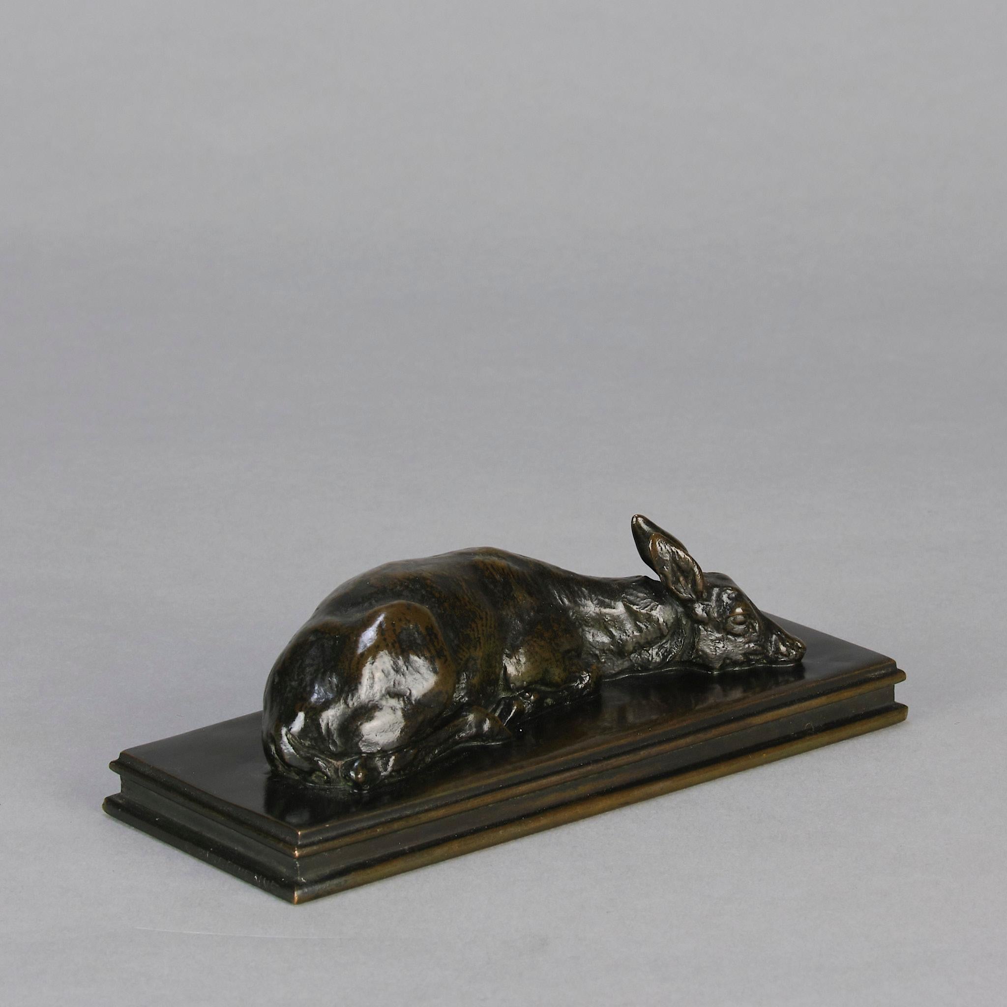 Studio in bronzo animalier della metà del XIX secolo intitolato 