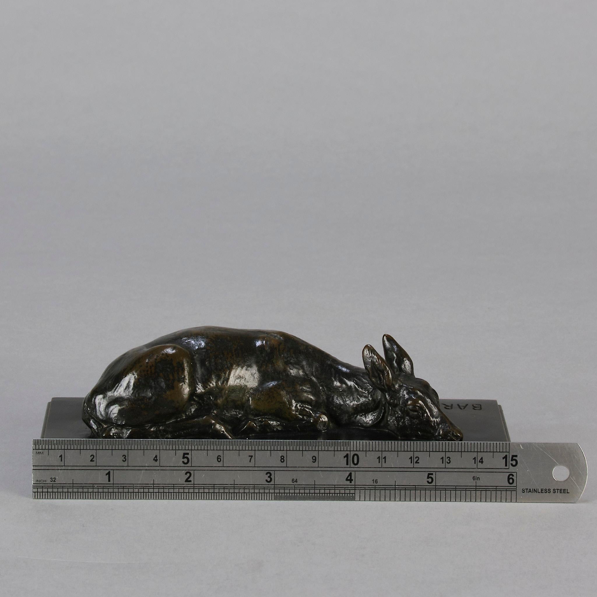 Studio in bronzo animalier della metà del XIX secolo intitolato 
