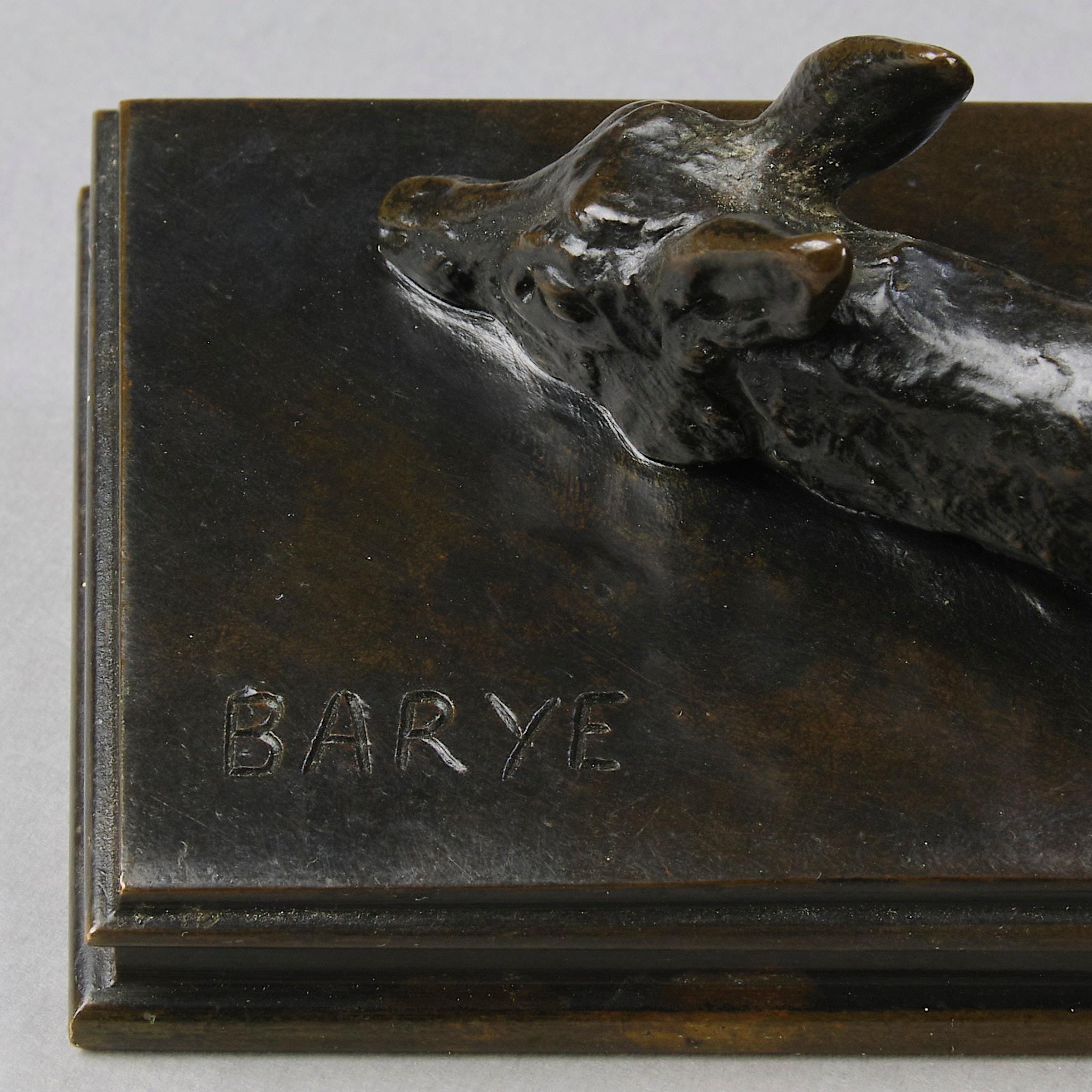 Studio in bronzo animalier della metà del XIX secolo intitolato 