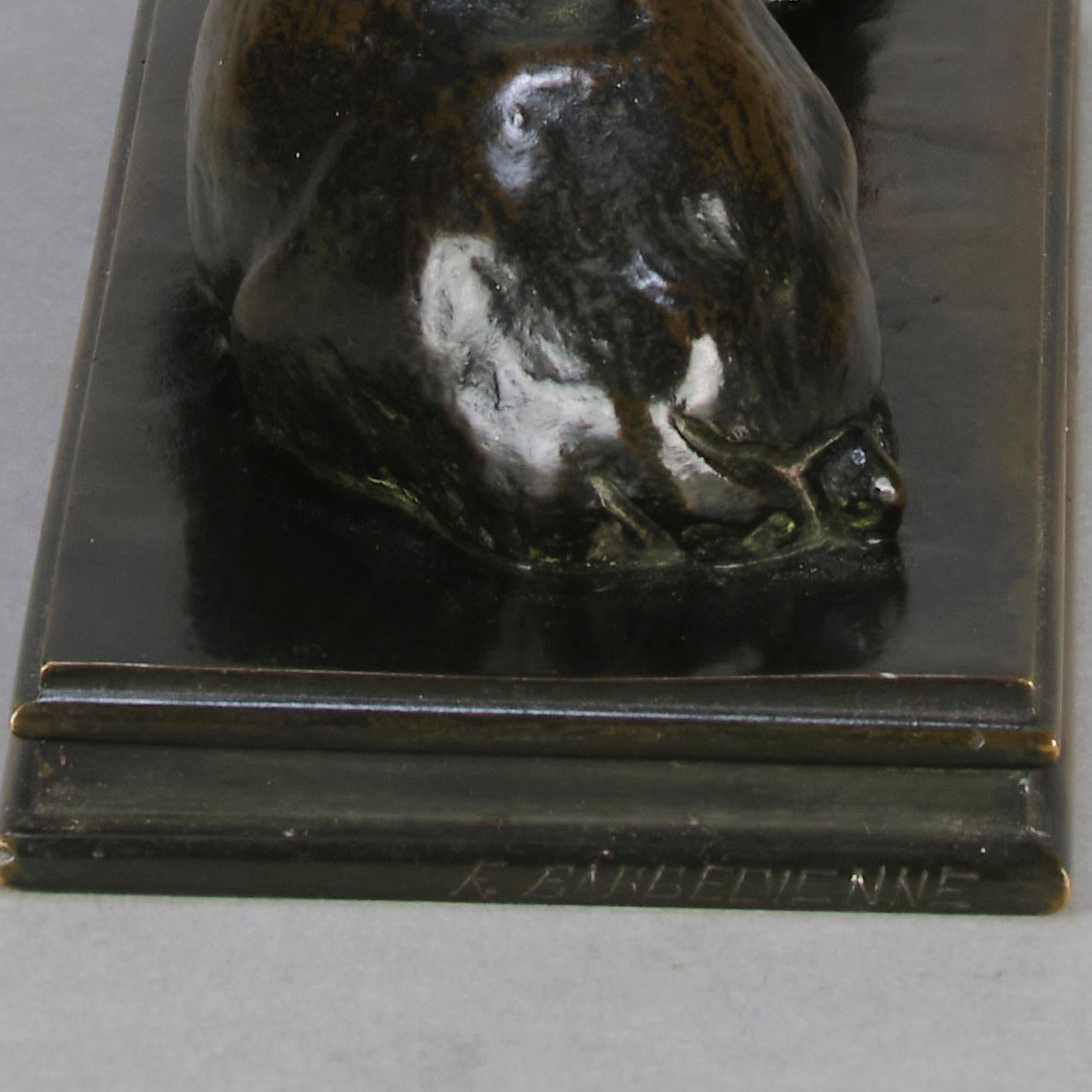 Studio in bronzo animalier della metà del XIX secolo intitolato 