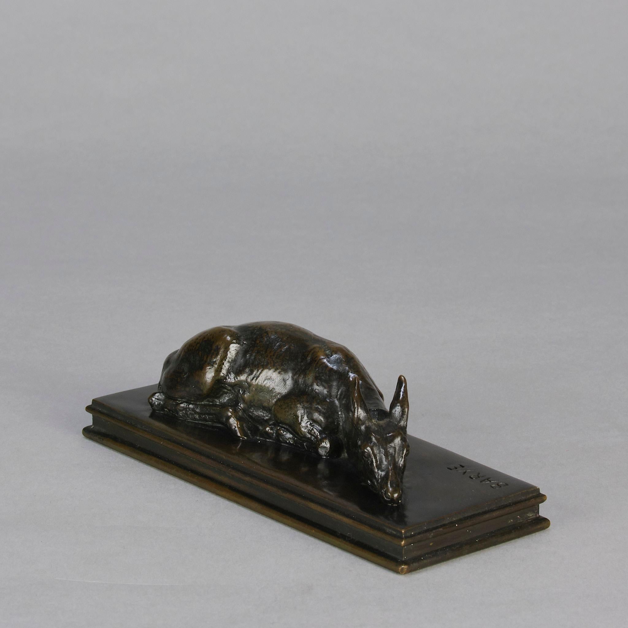 Francese Studio in bronzo animalier della metà del XIX secolo intitolato 