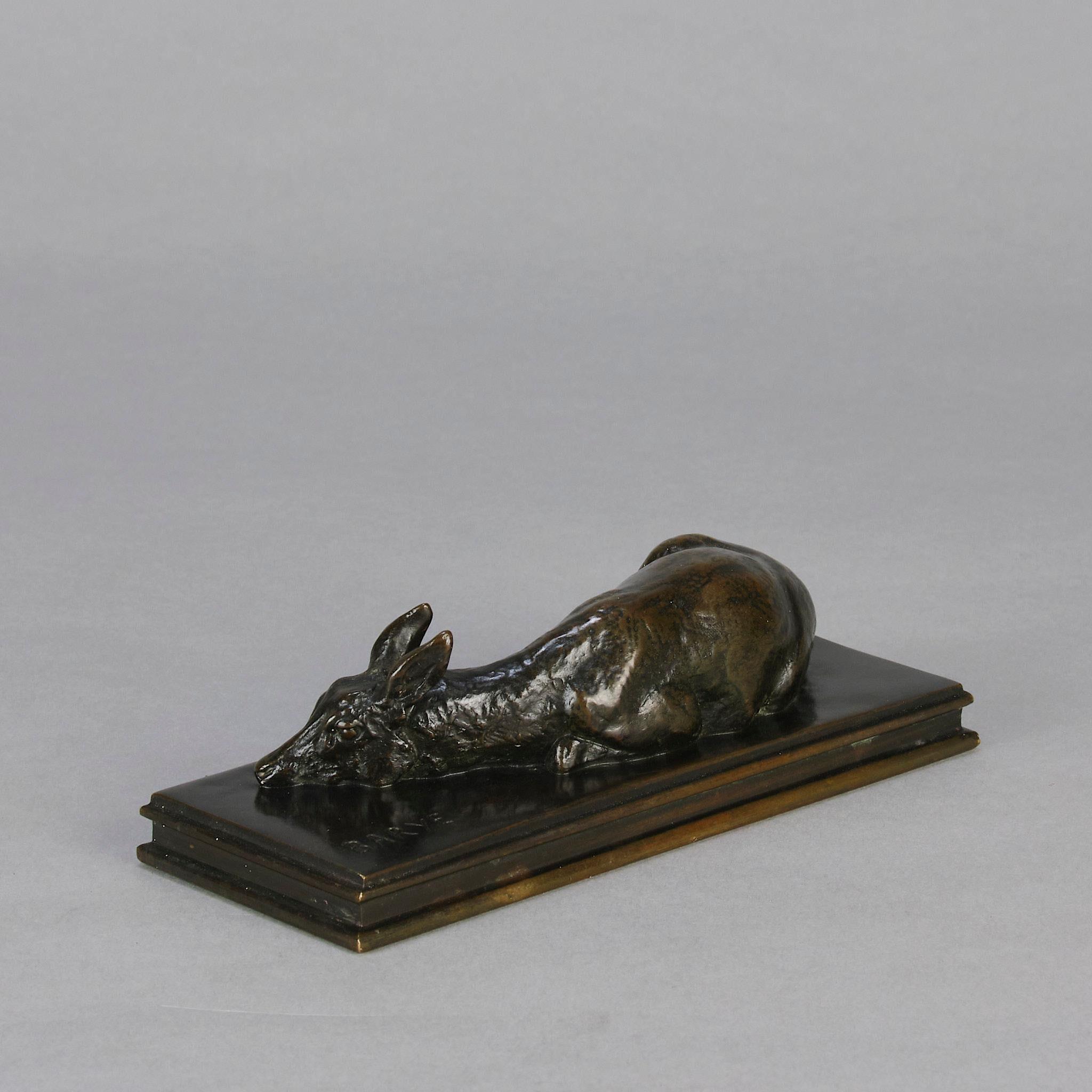 Studio in bronzo animalier della metà del XIX secolo intitolato 
