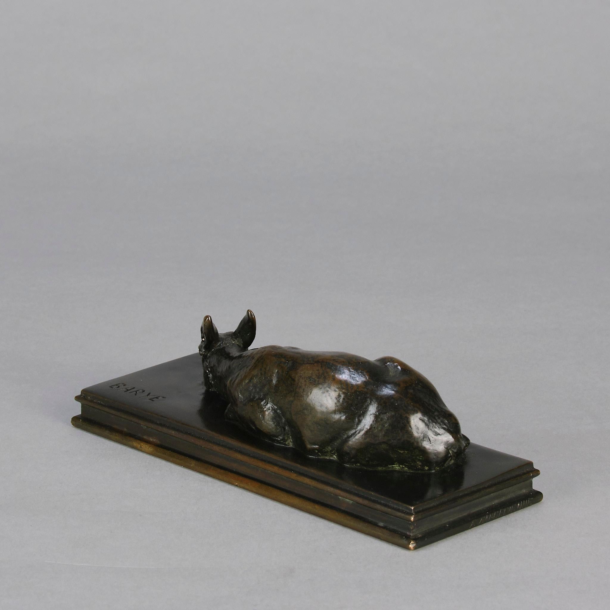 Studio in bronzo animalier della metà del XIX secolo intitolato 