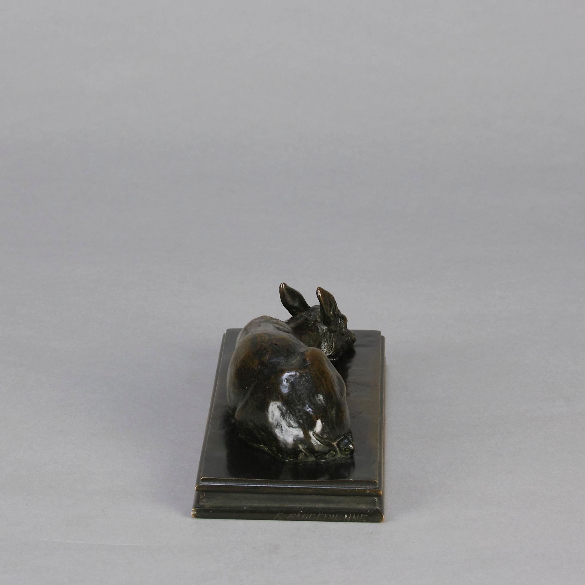 Studio in bronzo animalier della metà del XIX secolo intitolato 