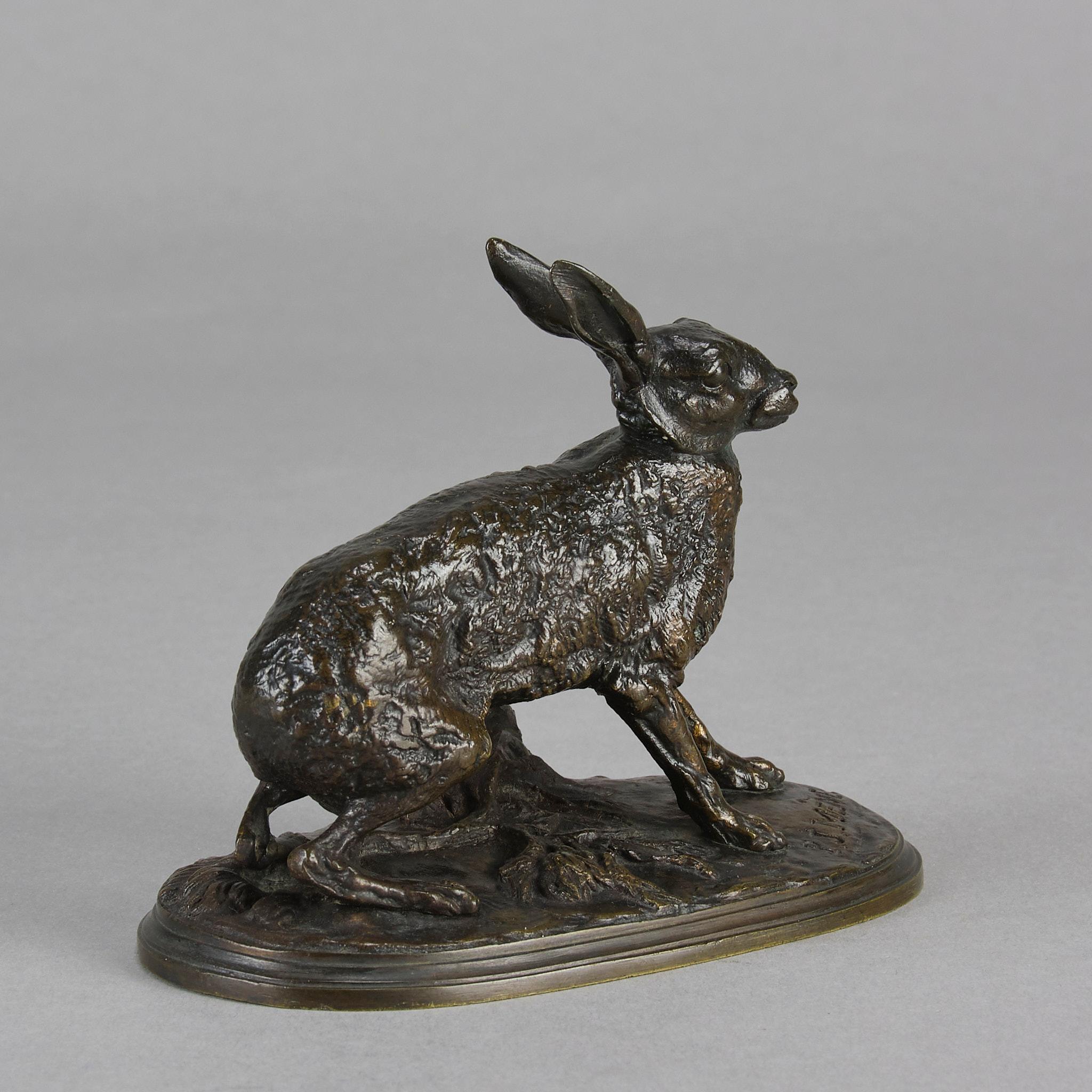Bronze Étude en bronze animalier du milieu du XIXe siècle 