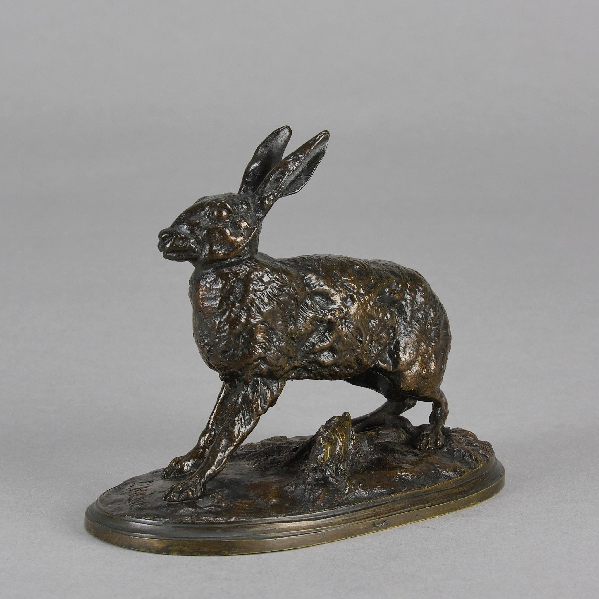 Art nouveau Étude en bronze animalier du milieu du XIXe siècle 