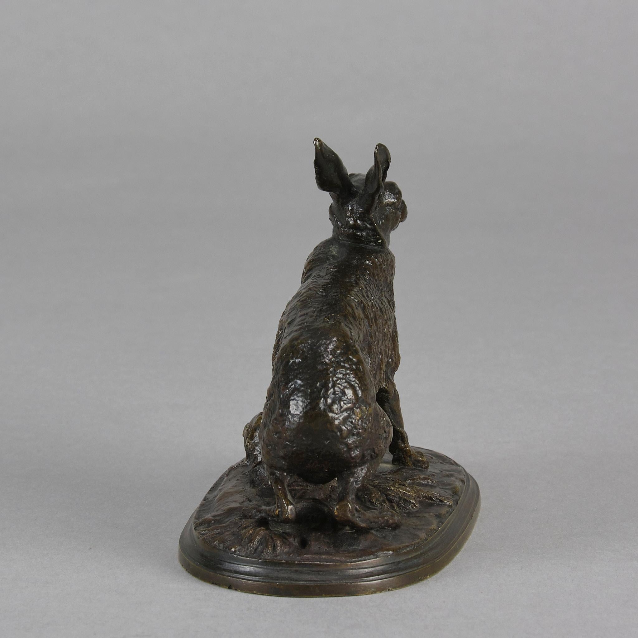 Étude en bronze animalier du milieu du XIXe siècle 