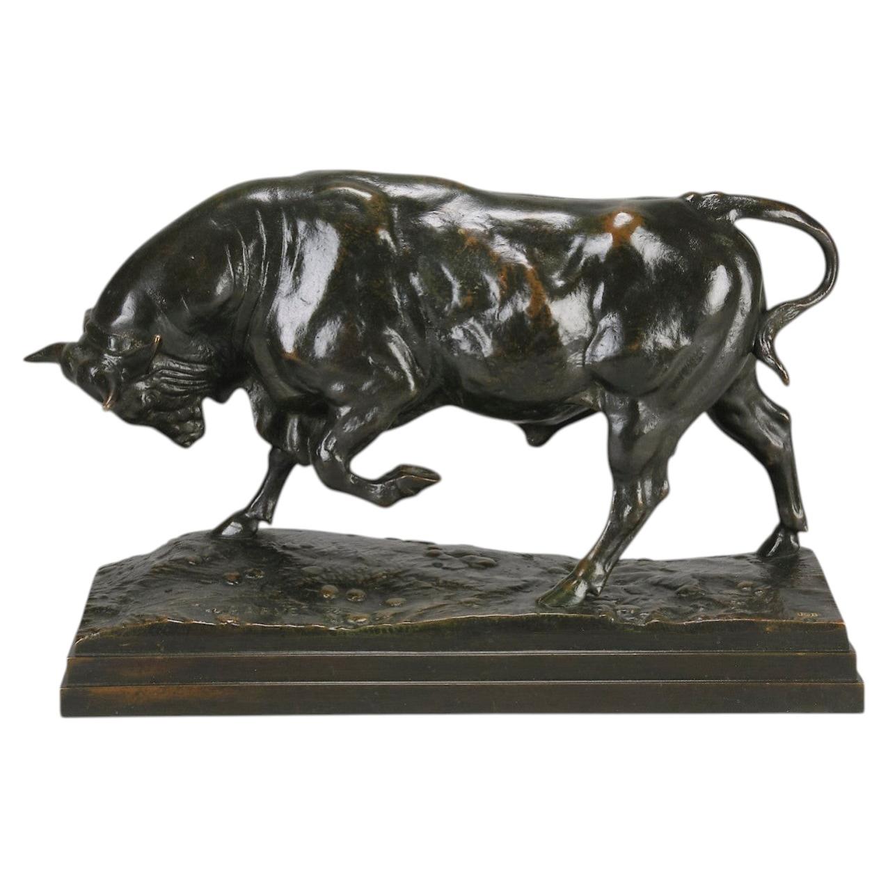Mid 19th Century Animalier Bronze "Taureau Debout" by Antoine Louis Barye