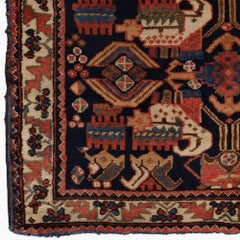 Mid 19th Century Antique Bagface - Natural Dyed Wool Bagface