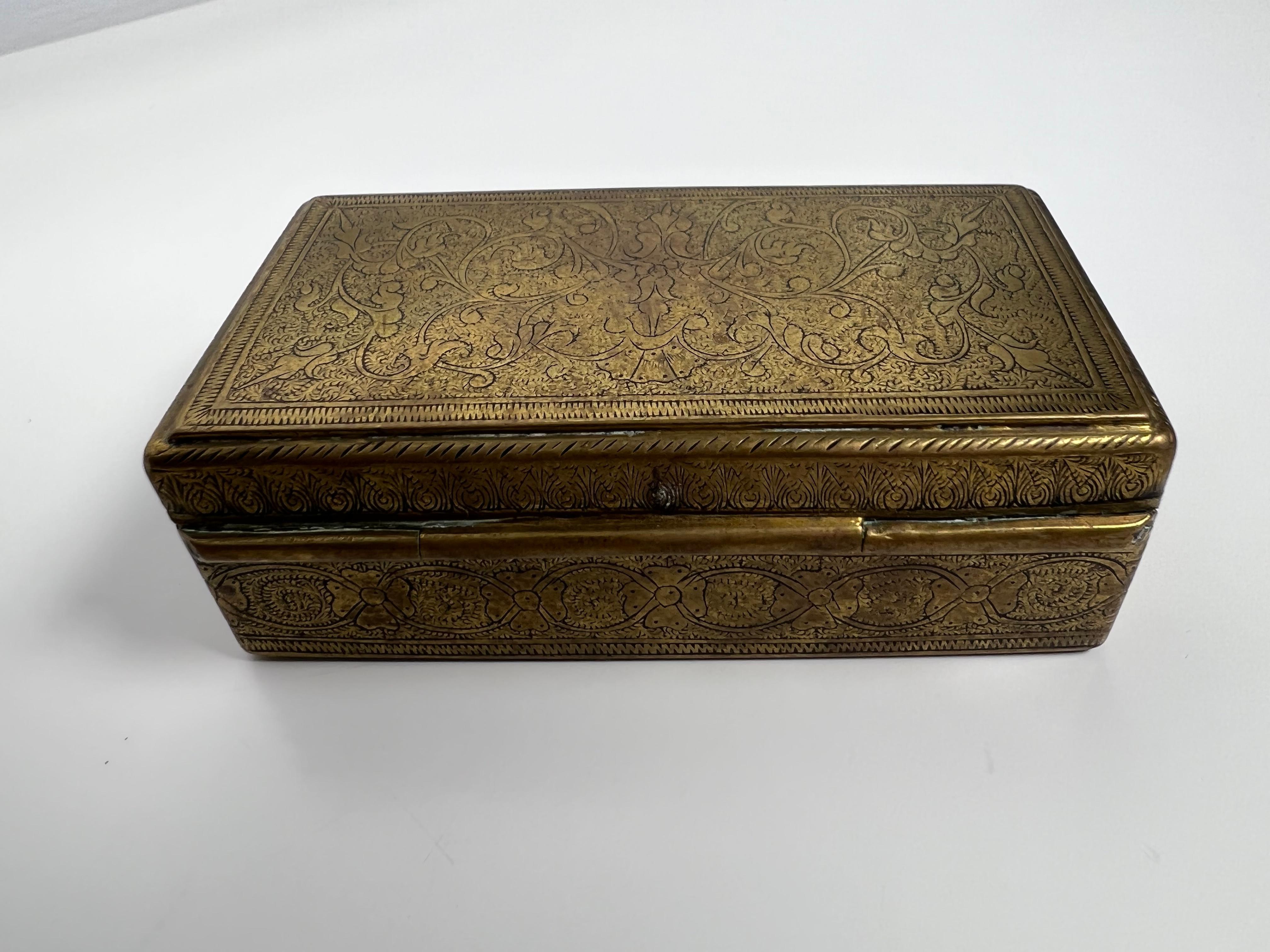 antique brass box with lid