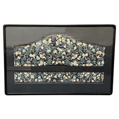 Mid 19th Century Antique Chinese Hand Embroidered Silk Scholar Textile, Framed
