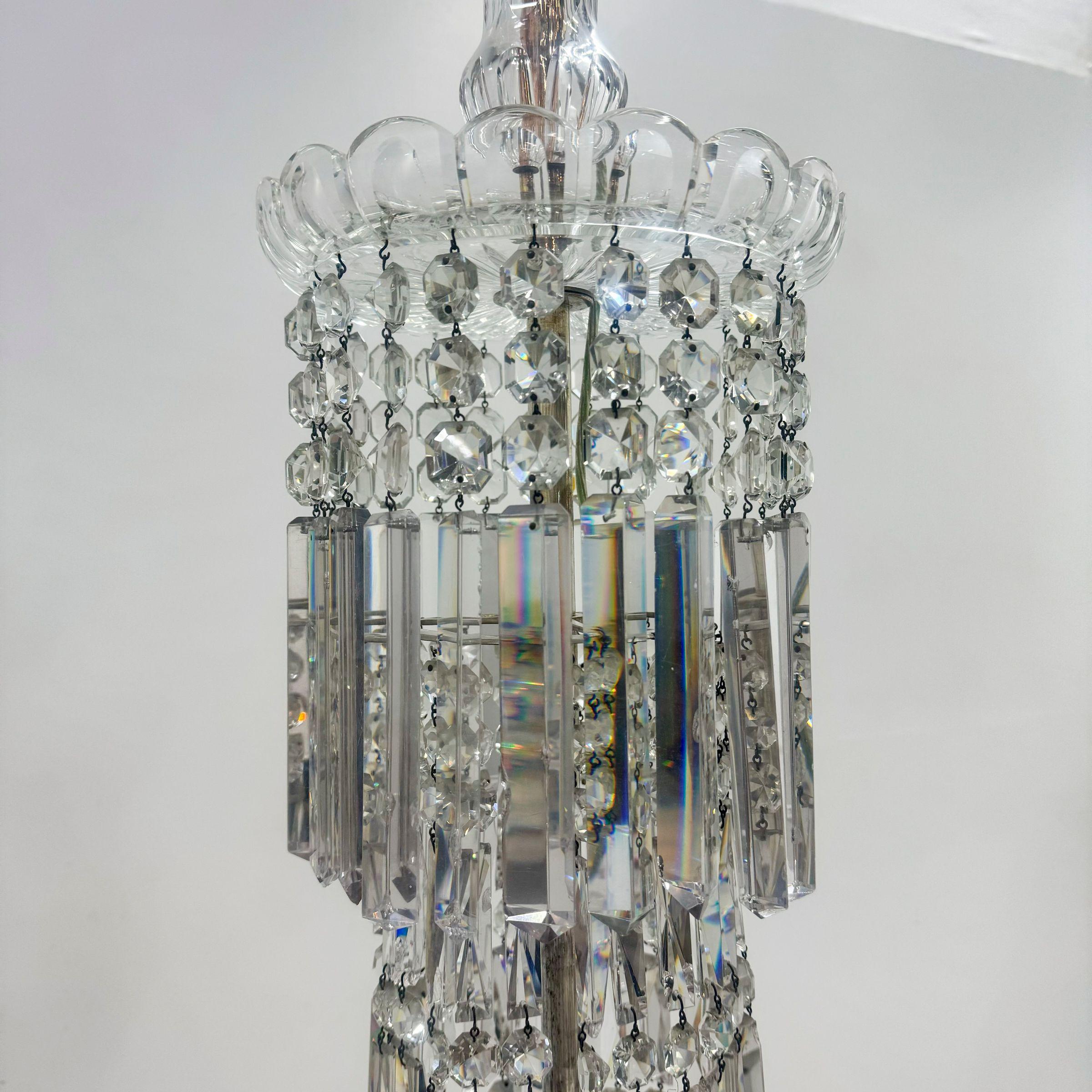 Araña de cristal antigua de mediados del siglo XIX de F&C Osler de carpa y cascada D Victoriano temprano en venta