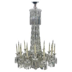 Mid 19th Century Antique Crystal Chandelier By F&C Osler of Tent and Waterfall D
