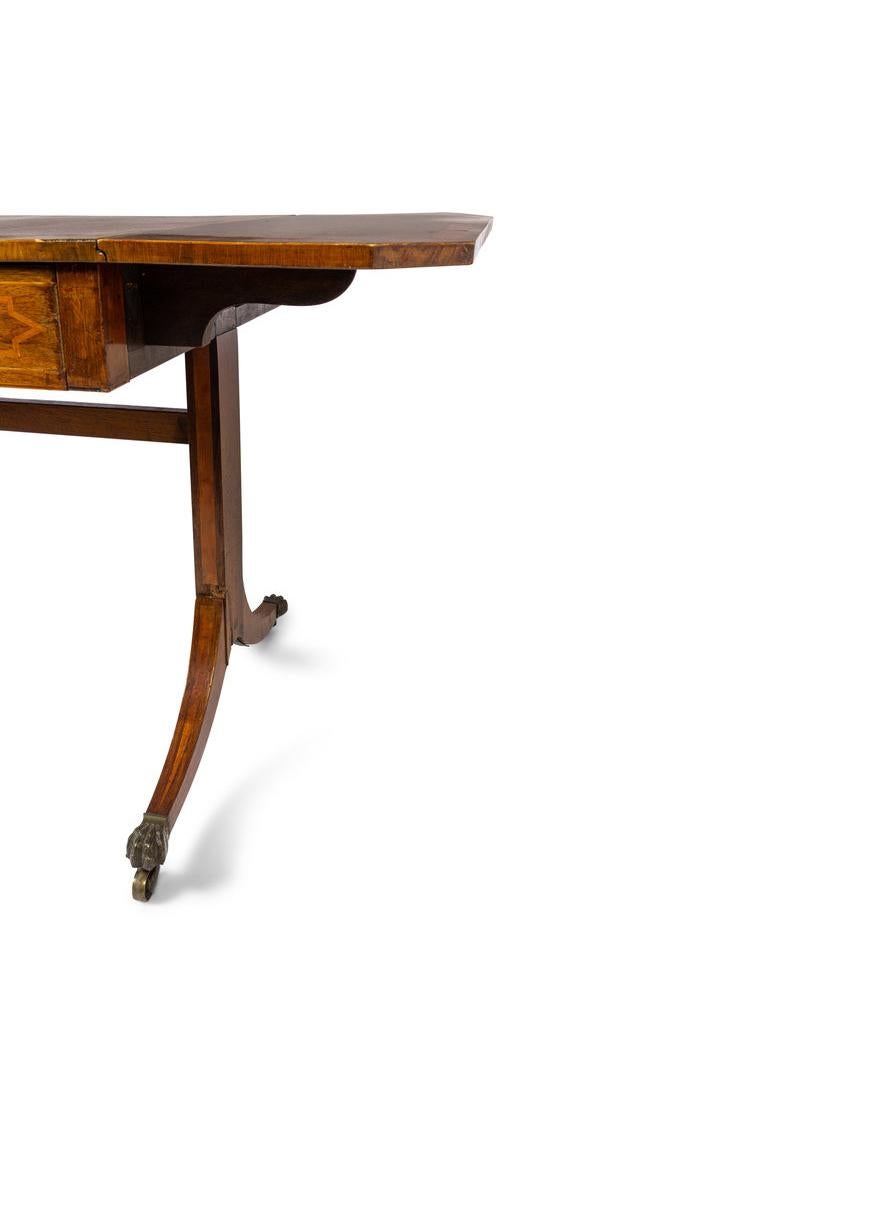 Regency Mid 19th Century Antique English Mahogany Pembroke Writing Table For Sale