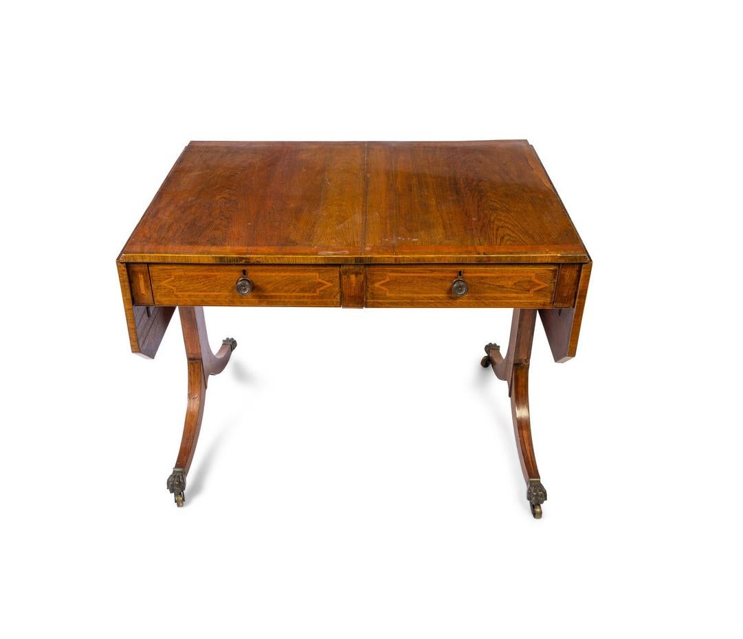 Hand-Crafted Mid 19th Century Antique English Mahogany Pembroke Writing Table For Sale